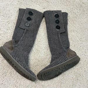 Ugg cardi sweater knit gray knee high boots‎ womens size 8